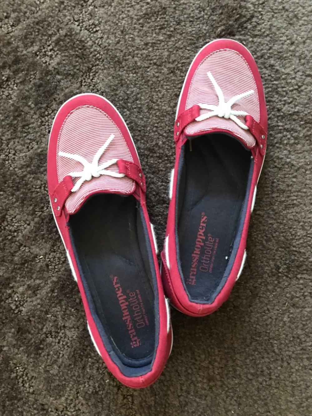 Grasshoppers 7 7.5M Women's Red & White Slip-On Keds style Boat Shoes Clean! - Picture 3 of 11